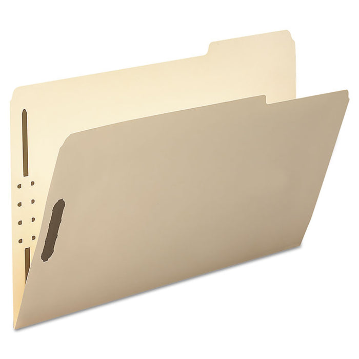 Top Tab Fastener Folders, 1/3-Cut Tabs: Right, 2 Fasteners, Legal Size, 11-pt Manila Exterior, 50/Box