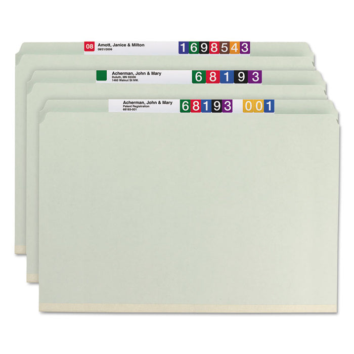 Recycled Pressboard Folders with Two SafeSHIELD Coated Fasteners, 2" Expansion, Straight Tab, Legal Size, Gray-Green, 25/Box