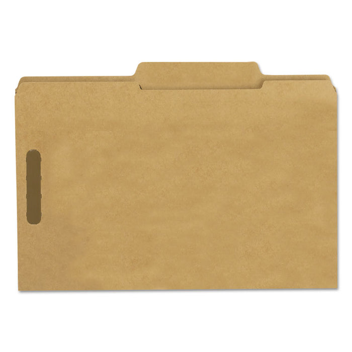 Top Tab Fastener Folders, Guide-Height 2/5-Cut Tabs: Right of Center, 2 Fasteners, Legal Size, 11-pt Kraft Exterior, 50/Box