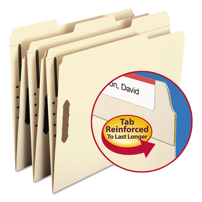 Top Tab 2-Fastener Folders, 1/3-Cut Tabs, Letter Size, 11 pt. Manila, 50/Box
