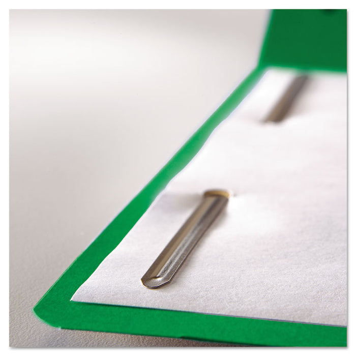 Top Tab Colored 2-Fastener Folders, 1/3-Cut Tabs, Legal Size, Green, 50/Box
