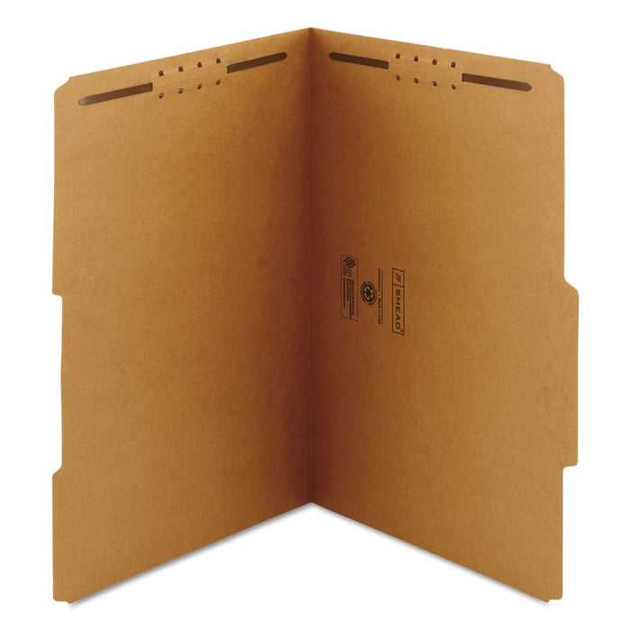 Top Tab Fastener Folders, Guide-Height 2/5-Cut Tabs: Right of Center, 2 Fasteners, Legal Size, 17-pt Kraft Exterior, 50/Box