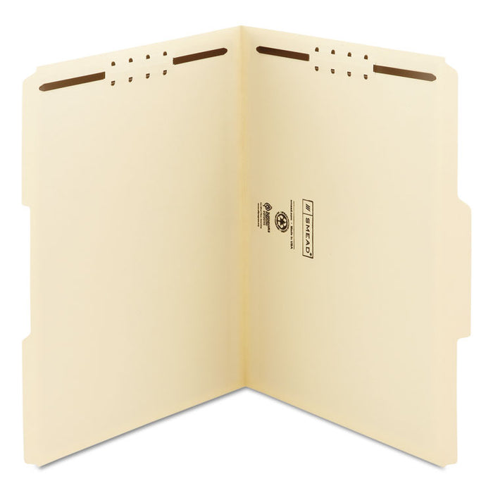 Top Tab 2-Fastener Folders, 1/3-Cut Tabs, Letter Size, 11 pt. Manila, 50/Box