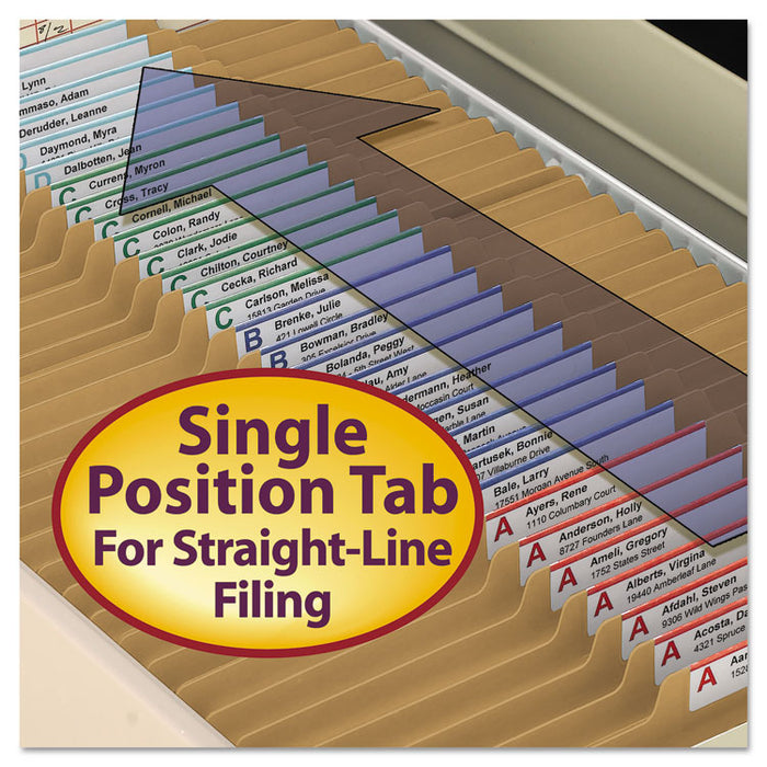 Top Tab Fastener Folders, Guide-Height 2/5-Cut Tabs: Right of Center, 2 Fasteners, Legal Size, 11-pt Kraft Exterior, 50/Box