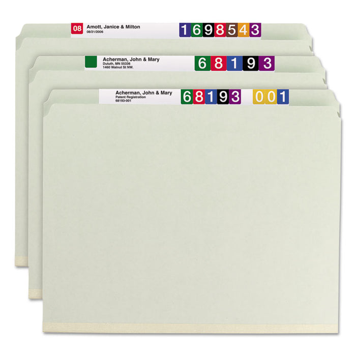 Recycled Pressboard Folders with Two SafeSHIELD Coated Fasteners, Straight Tab, 2" Expansion, Letter Size, Gray-Green, 25/Box