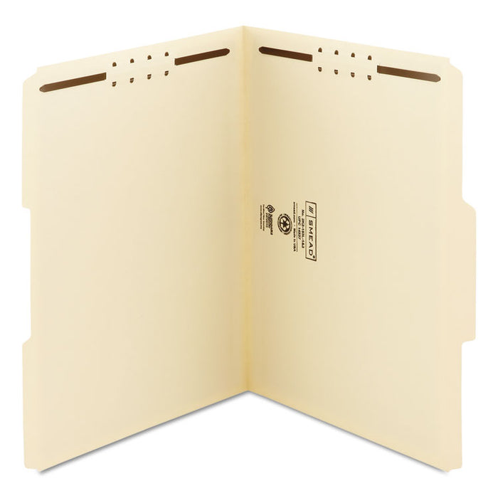 Top Tab 2-Fastener Folders, 1/3-Cut Tabs, Letter Size, 11 pt. Manila, 50/Box
