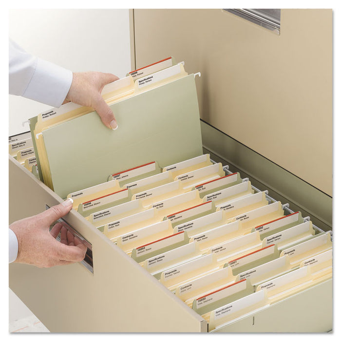 SuperTab Reinforced Guide Height Fastener Folders, 2 Fasteners, Letter Size, 11-pt Manila Exterior, 50/Box