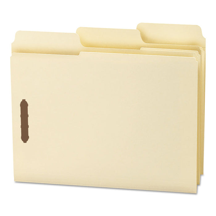 SuperTab Reinforced Guide Height Fastener Folders, 2 Fasteners, Letter Size, 11-pt Manila Exterior, 50/Box