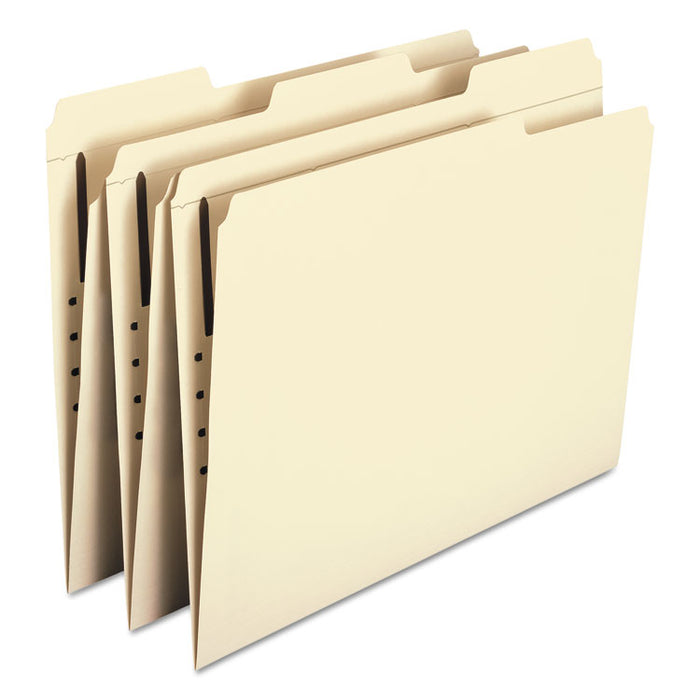 Top Tab Fastener Folders, 1/3-Cut Tabs: Assorted, 1 Fastener, Letter Size, 11-pt Manila Exterior, 50/Box