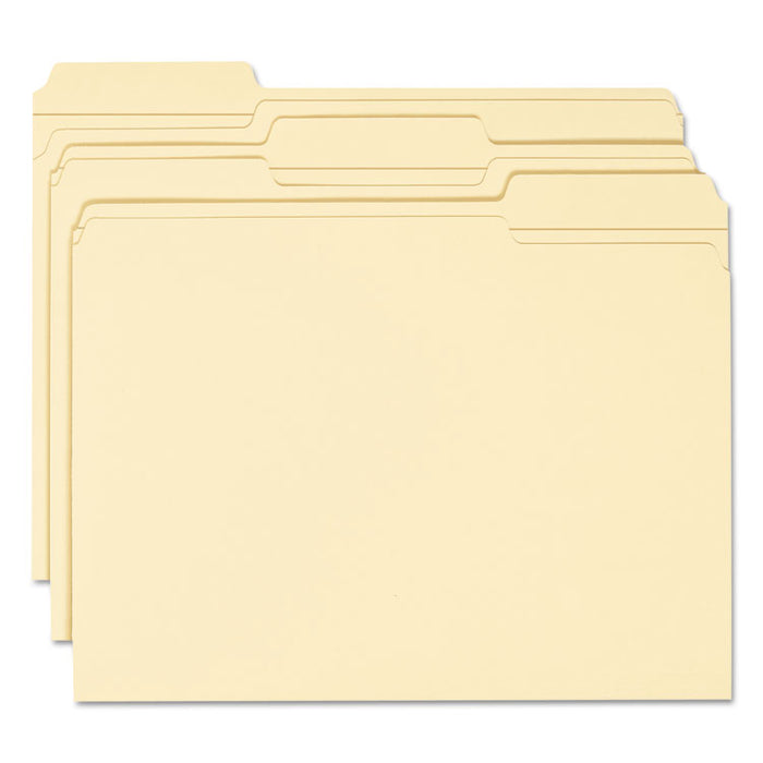 WaterShed Top Tab File Folders, 1/3-Cut Tabs, Letter Size, Manila, 100/Box