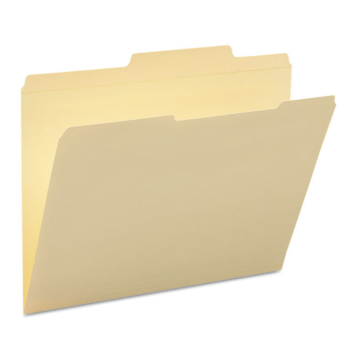 Reinforced Guide Height File Folders, 2/5-Cut Tabs: Right of Center Position, Letter Size, 0.75" Expansion, Manila, 100/Box