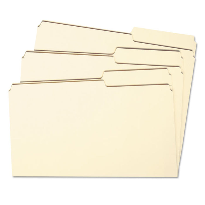 Reinforced Guide Height File Folders, 2/5-Cut Tabs: Right Position, Letter Size, 0.75" Expansion, Manila, 100/Box