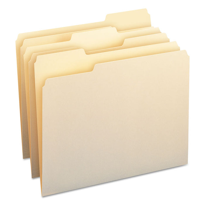 WaterShed/CutLess File Folders, 1/3-Cut Tabs, Letter Size, Manila, 100/Box
