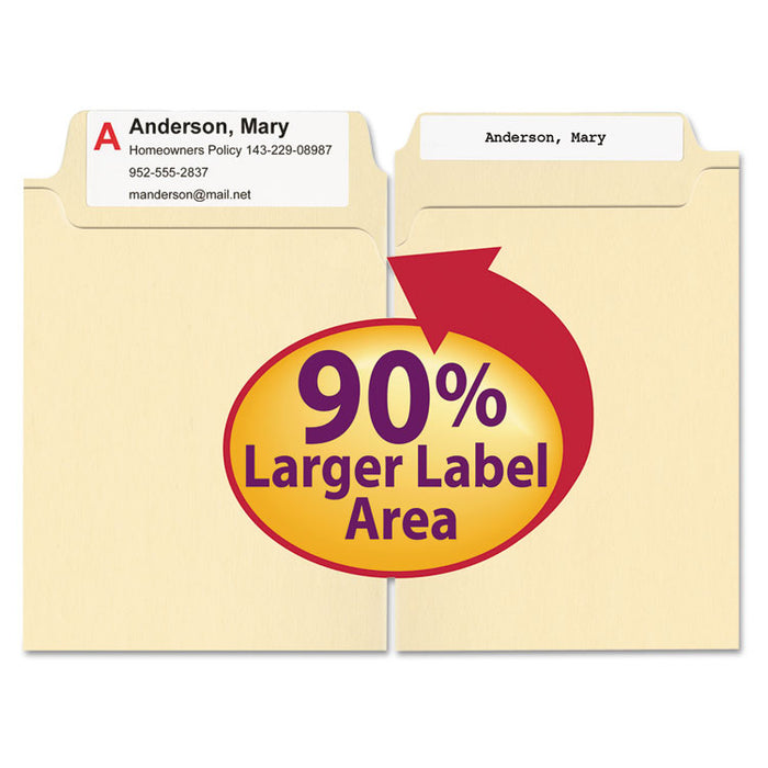 SuperTab Top Tab File Folders, 1/3-Cut Tabs: Assorted, Letter Size, 0.75" Expansion, 14-pt Manila, 50/Box
