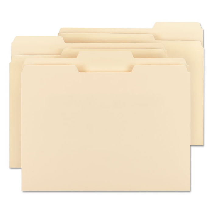 100% Recycled Manila Top Tab File Folders, 1/3-Cut Tabs, Letter Size, 100/Box