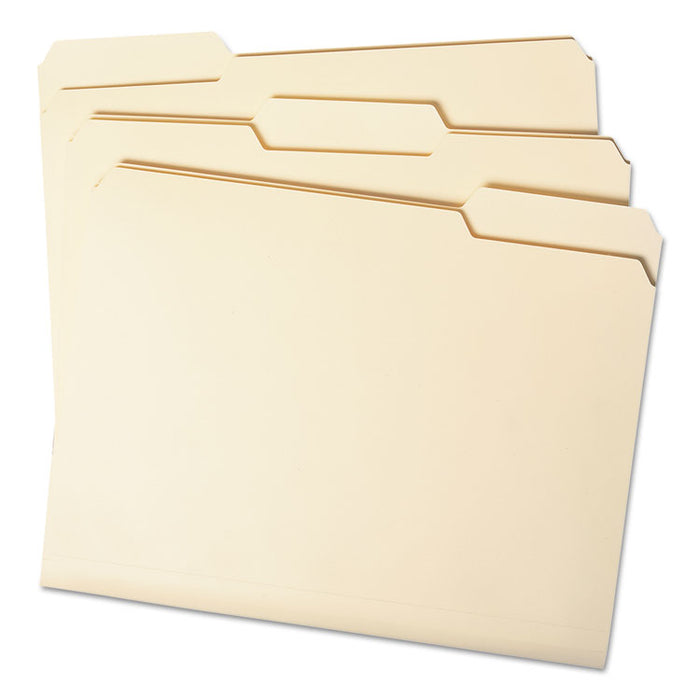 WaterShed/CutLess File Folders, 1/3-Cut Tabs, Letter Size, Manila, 100/Box