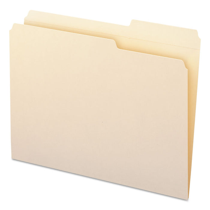 Reinforced Guide Height File Folders, 2/5-Cut Tabs: Right Position, Letter Size, 0.75" Expansion, Manila, 100/Box