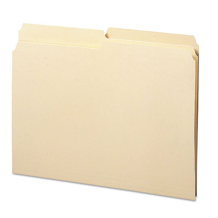 Reinforced Tab Manila File Folders, 1/2-Cut Tabs: Assorted, Letter Size, 0.75" Expansion, 11-pt Manila, 100/Box