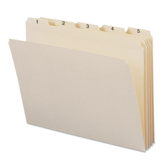 Indexed File Folder Sets, 1/5-Cut Prelabeled Tabs: 1 to 31, Letter Size, 0.75" Expansion, Manila, 31/Set