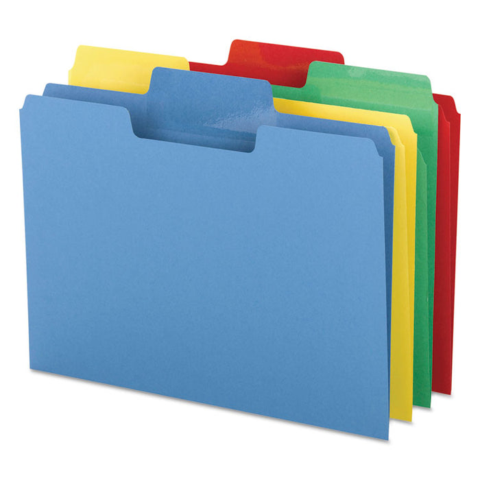 Erasable SuperTab File Folders, 1/3-Cut Tabs: Assorted, Letter Size, 0.75" Expansion, Assorted Colors, 24/Pack