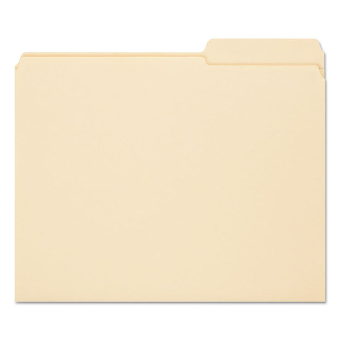 Reinforced Guide Height File Folders, 2/5-Cut Tabs: Right Position, Letter Size, 0.75" Expansion, Manila, 100/Box