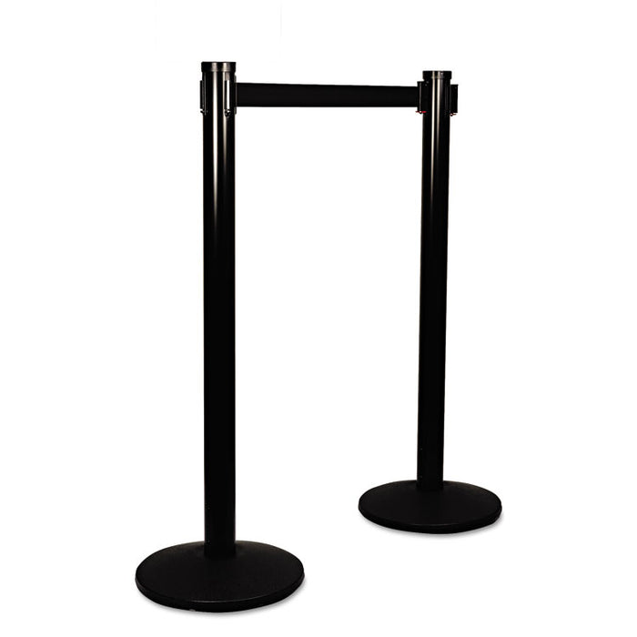 Adjusta-Tape Crowd Control Posts Only, Steel, 40" High, Black, 2/Box