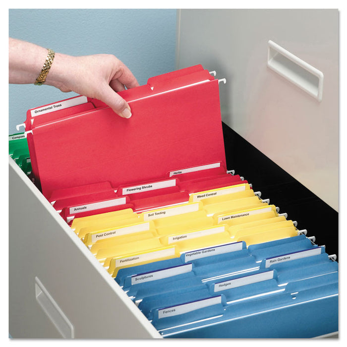 Colored File Folders, 1/3-Cut Tabs: Assorted, Letter Size, 0.75" Expansion, Blue, 100/Box