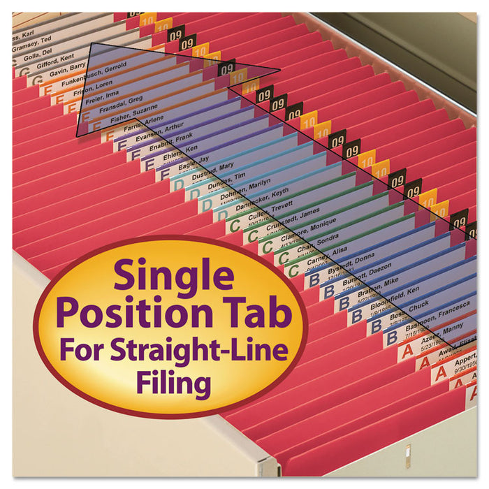 Reinforced Top Tab Colored File Folders, Straight Tabs, Letter Size, 0.75" Expansion, Red, 100/Box