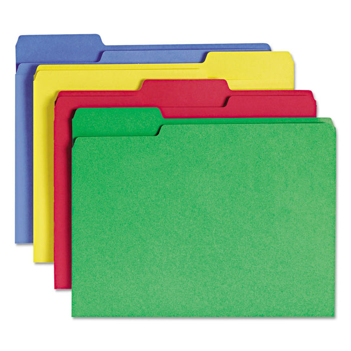 WaterShed/CutLess File Folders, 1/3-Cut Tabs: Assorted, Letter Size, 0.75" Expansion, Assorted Colors, 100/Box