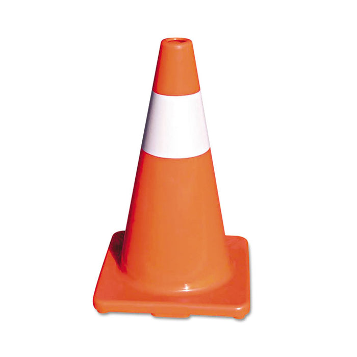 Traffic Cone, 18h x 10w x 10d, Orange/Silver