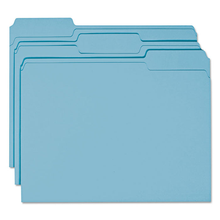Colored File Folders, 1/3-Cut Tabs, Letter Size, Teal, 100/Box
