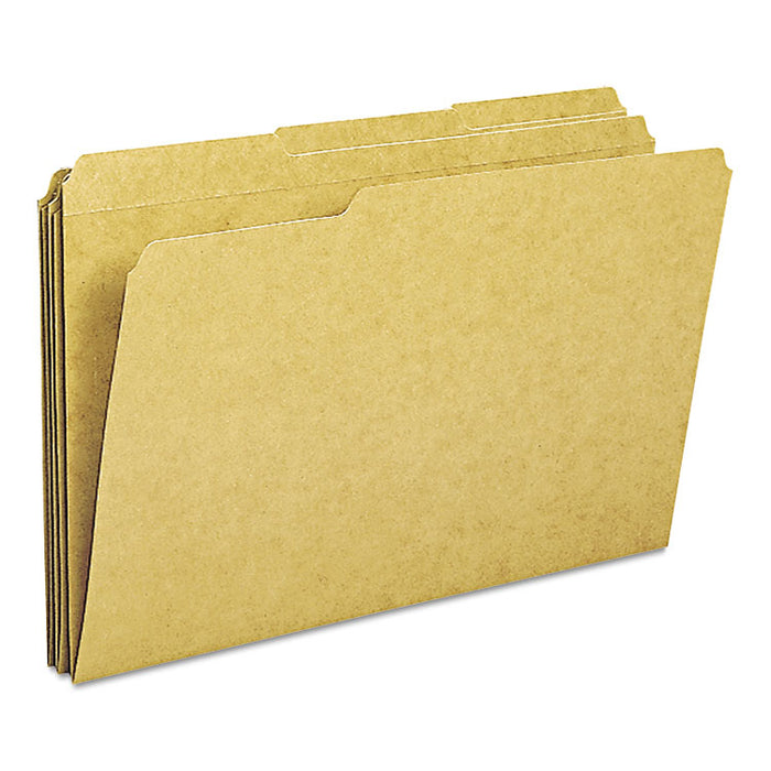 Heavyweight Kraft File Folder, 1/3-Cut Tabs: Assorted, Legal Size, 0.75" Expansion, 11-pt Kraft, Brown, 100/Box