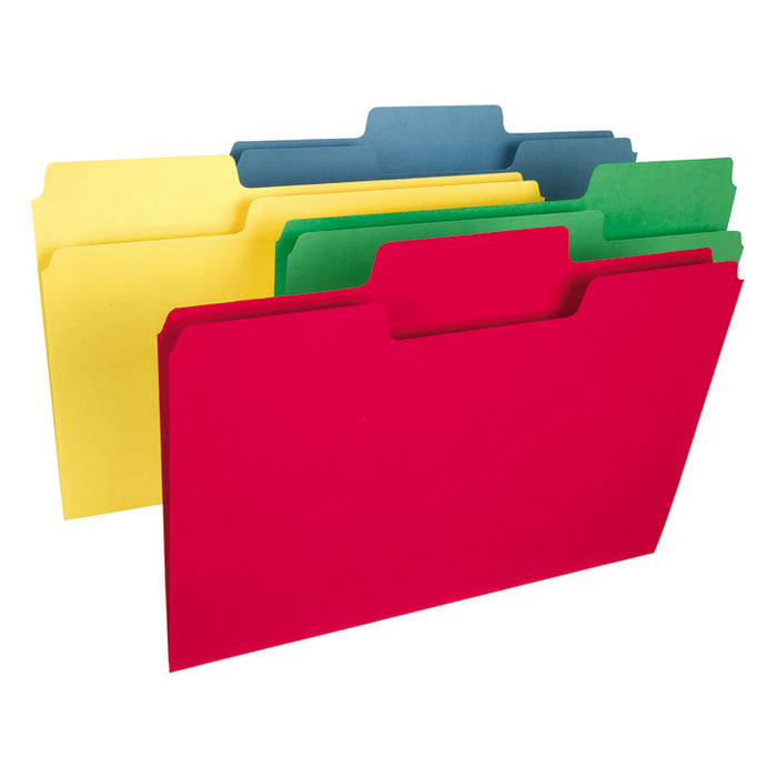 SuperTab Colored File Folders, 1/3-Cut Tabs, Legal Size, 14 pt. Stock, Assorted, 50/Box