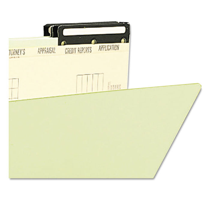 Pressboard Mortgage Folders, 8 Dividers, Legal Size, Green, 10/Box