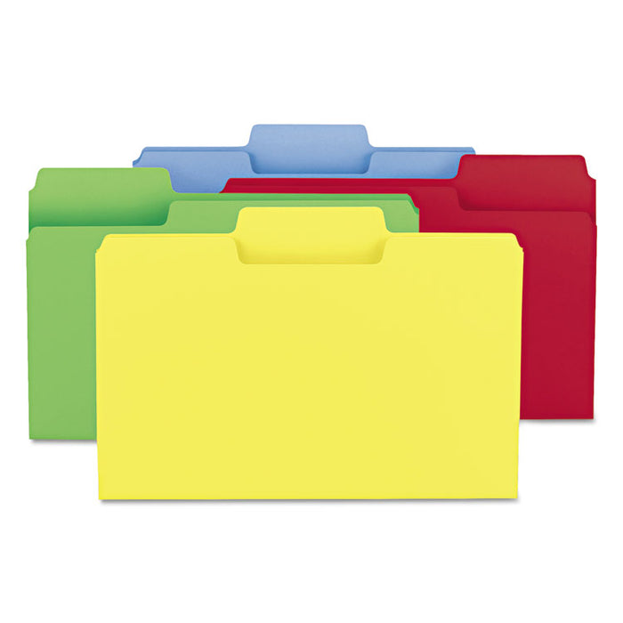 SuperTab Colored File Folders, 1/3-Cut Tabs, Legal Size, 14 pt. Stock, Assorted, 50/Box