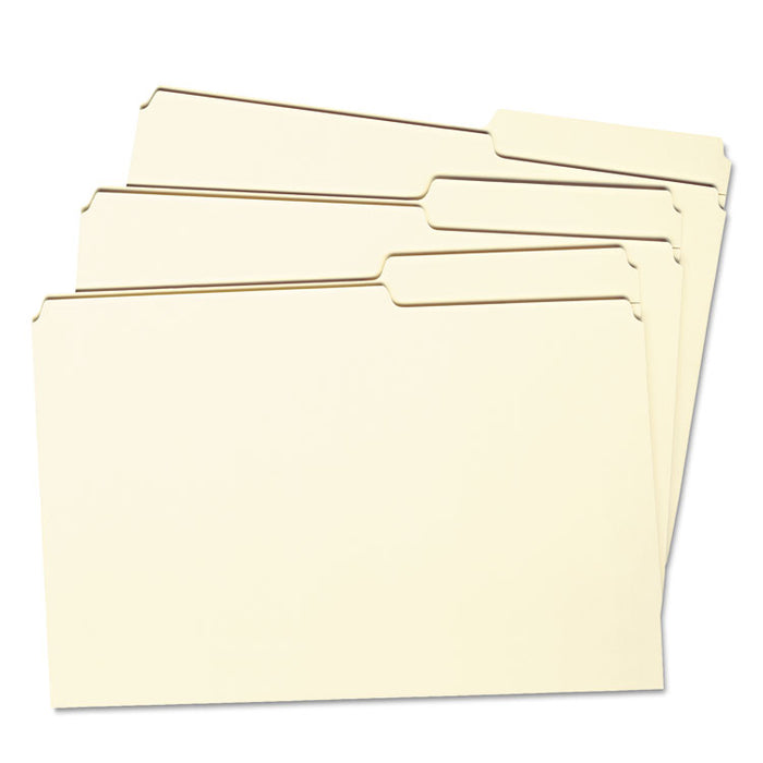 Reinforced Guide Height File Folders, 2/5-Cut Tabs: Right Position, Legal Size, 0.75" Expansion, Manila, 100/Box