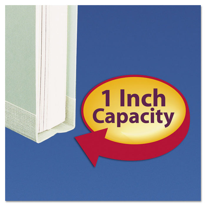 Expanding Recycled Heavy Pressboard Folders, 1/3-Cut Tabs: Assorted, Letter Size, 1" Expansion, Gray-Green, 25/Box