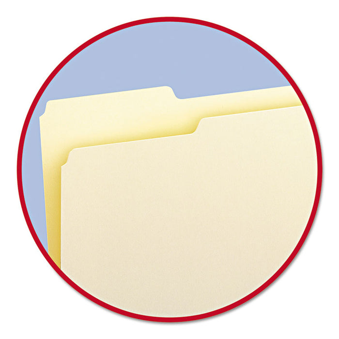 Manila File Folders, 1/3-Cut Tabs: Assorted, Legal Size, 0.75" Expansion, Manila, 100/Box