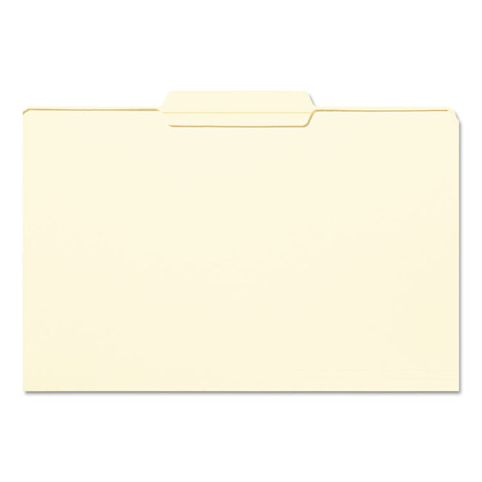 Reinforced Tab Manila File Folders, 1/3-Cut Tabs, Center Position, Legal Size, 11 pt. Manila, 100/Box