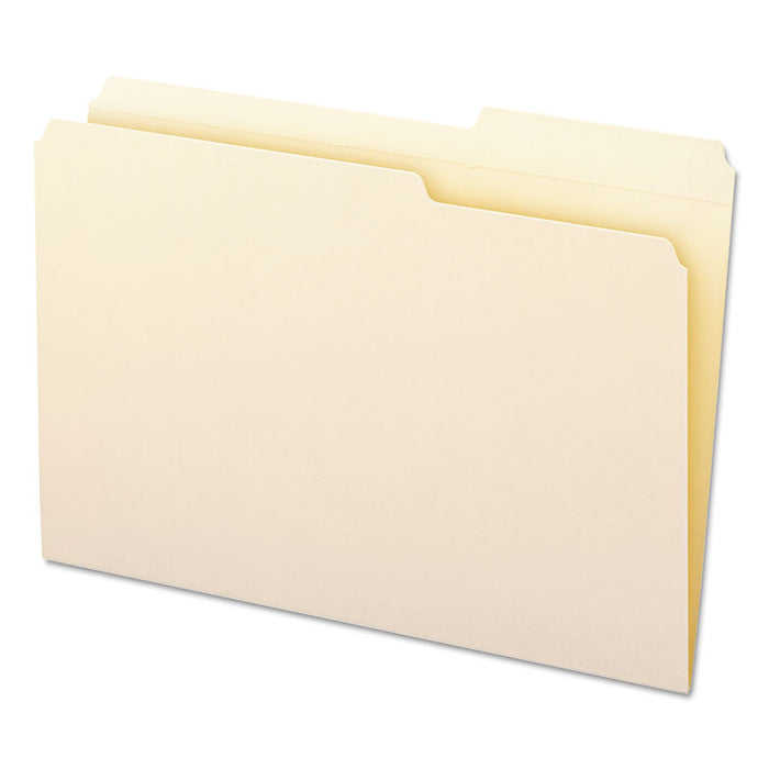 Reinforced Guide Height File Folders, 2/5-Cut Tabs: Right Position, Legal Size, 0.75" Expansion, Manila, 100/Box