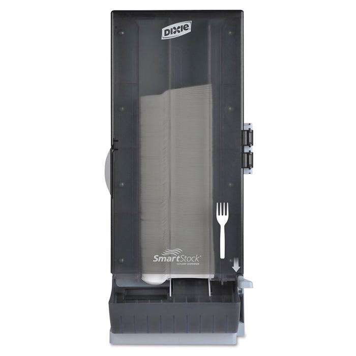 SmartStock Utensil Dispenser, Forks, 10 x 8.78 x 24.75, Smoke