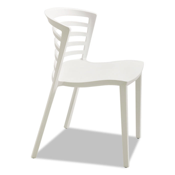 Entourage Stack Chairs, White Seat/White Back, White Base, 4/Carton