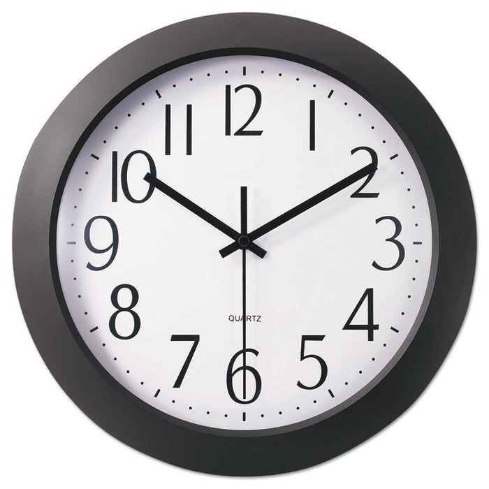 Whisper Quiet Clock, 12" Overall Diameter, Black Case, 1 AA (sold separately)