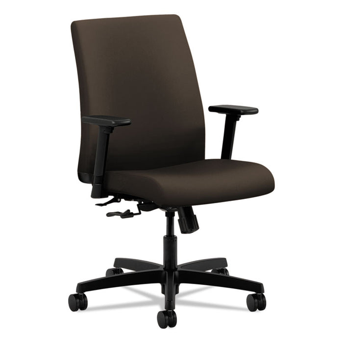 Ignition Series Fabric Low-Back Task Chair, Supports 300 lb, 17" to 21.5" Seat, Espresso Seat/Back, Black Base