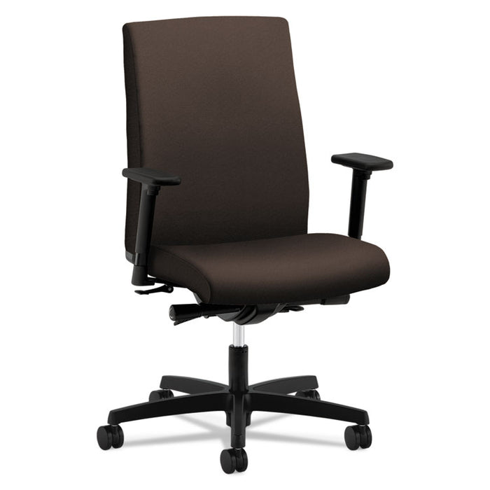 Ignition Series Mid-Back Work Chair, Supports Up to 300 lb, 17" to 22" Seat Height, Espresso Seat/Back, Black Base