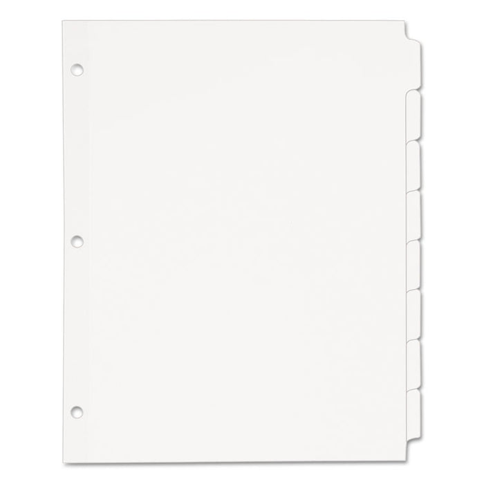 Write & Erase Plain-Tab Paper Dividers, 8-Tab, Letter, White, 24 Sets