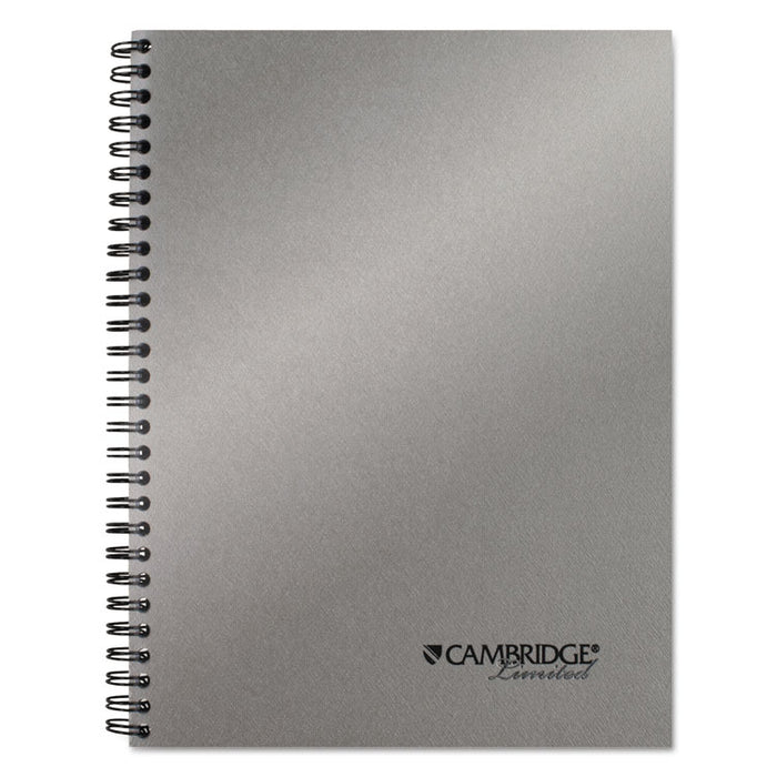Wirebound Notebook, Wide/Legal Rule, Metallic Silver Cover, 9.5 x 7.5, 80 Sheets