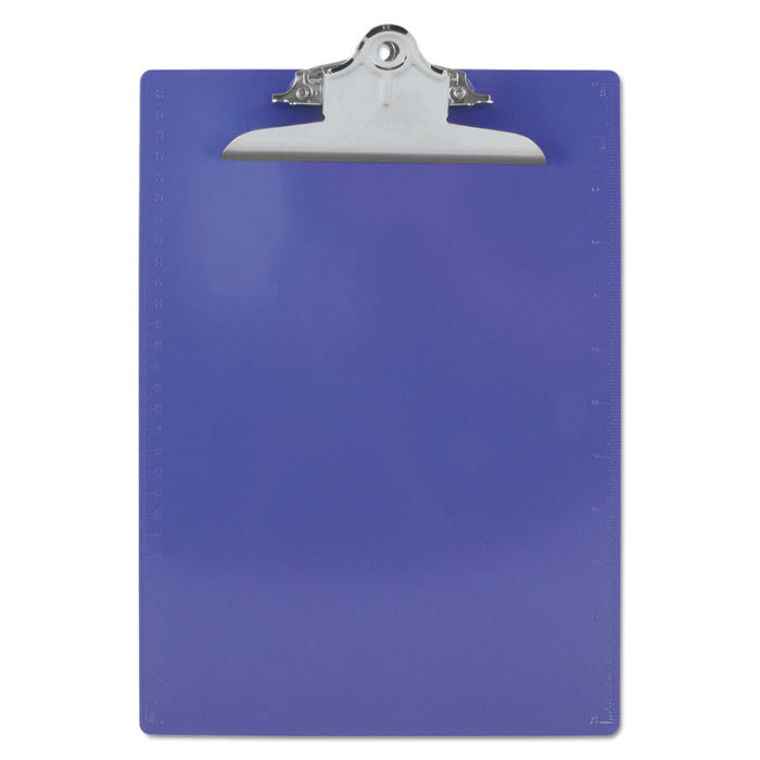 Recycled Plastic Clipboard w/Ruler Edge, 1" Clip Cap, 8 1/2 x 12 Sheets, Purple