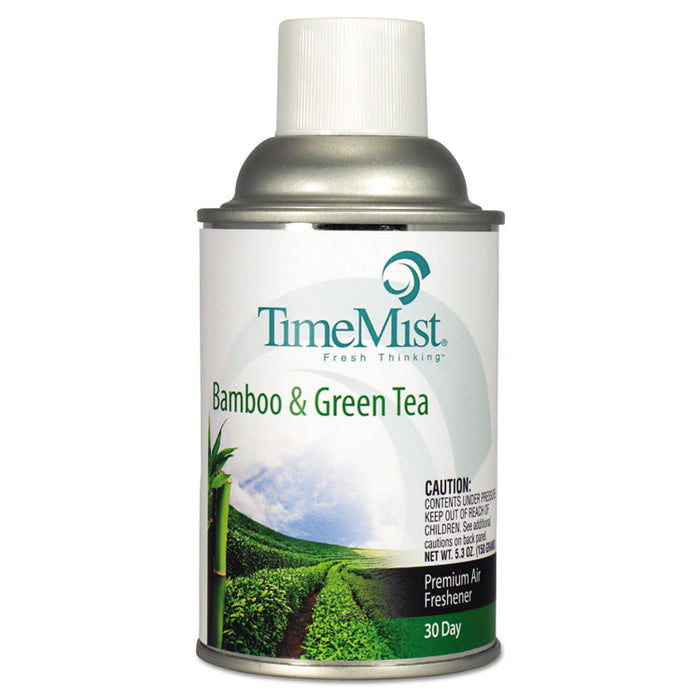 Premium Metered Air Freshener Refill, Bamboo/Green Tea, 6.6 oz Aerosol Spray, 12/Carton