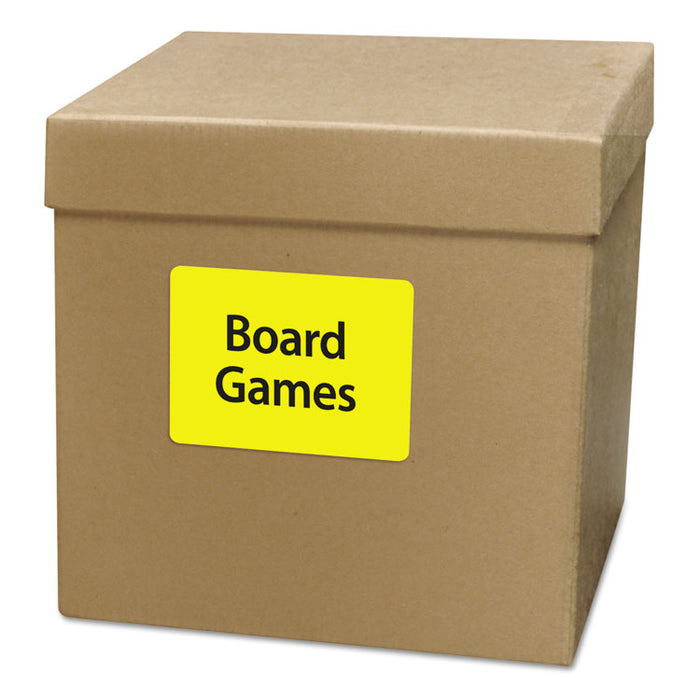 High-Vis Removable Laser/Inkjet ID Labels w/ Sure Feed, 3 1/3 x 4, Neon, 72/PK